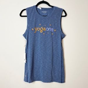 Men’s Manduka Navy Striped Yoga Stretch Tank Top